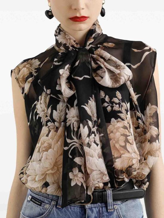 25FW 돌체앤가바나 블라우스 F7BD1TIS1ZOHN4OX BLACK - DOLCE & GABBANA