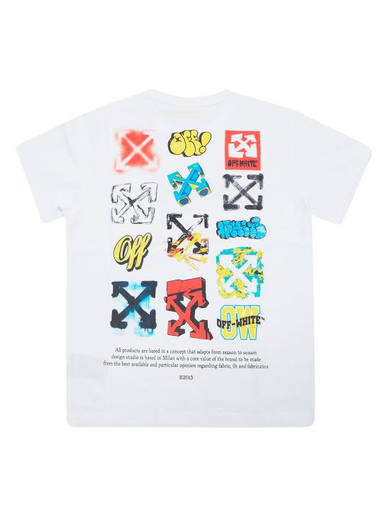 26SS [키즈] 오프화이트 티셔츠 44BAA002S26J007 100 BIANCO - OFF WHITE