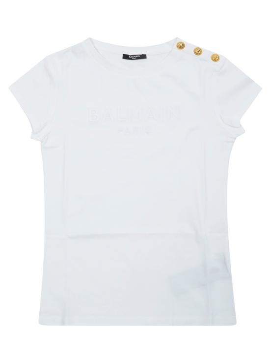26SS [키즈] 발망 티셔츠 BY8A21Z3277 100BC BIANCO