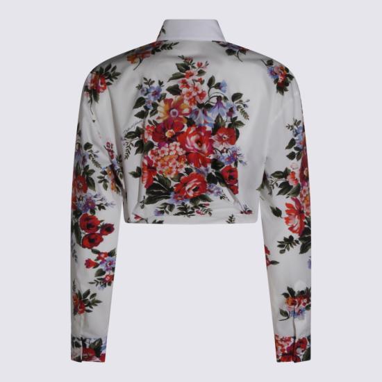 26SS 돌체앤가바나 플라워 부케 프린트 코튼 셔츠 F5T76THS5UUHA5ZO White - DOLCE & GABBANA
