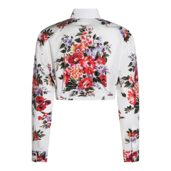 26SS 돌체앤가바나 플라워 부케 프린트 코튼 셔츠 F5T76THS5UUHA5ZO White - DOLCE & GABBANA