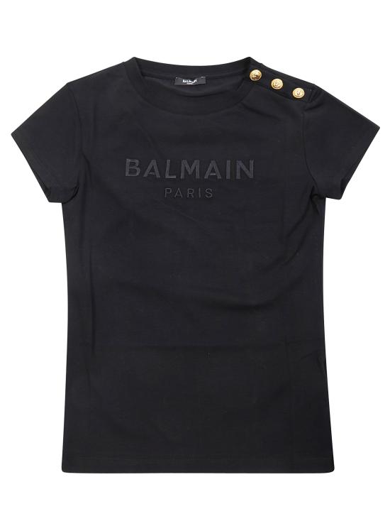 26SS [키즈] 발망 티셔츠 BY8A21Z3277 930NE NERO