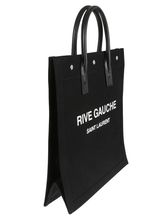  생로랑 프린티드 캔버스 레더 리브 고시 N/S 토트백 63253996N9E1070 Black - SAINT LAURENT