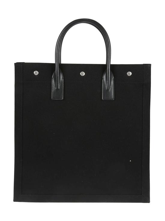 생로랑 프린티드 캔버스 레더 리브 고시 N/S 토트백 63253996N9E1070 Black - SAINT LAURENT