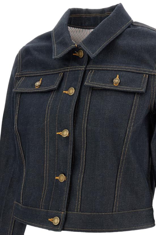 26SS 톰브라운 셀비지 데님 슈렁큰 재킷 FBC948UF1101415 Blue - THOM BROWNE