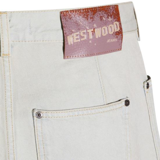 26SS 비비안웨스트우드 로고 패치 5포켓 진 로고 패치 5포켓 진 2802003GW01C1B412 Blue - VIVIENNE WESTWOOD
