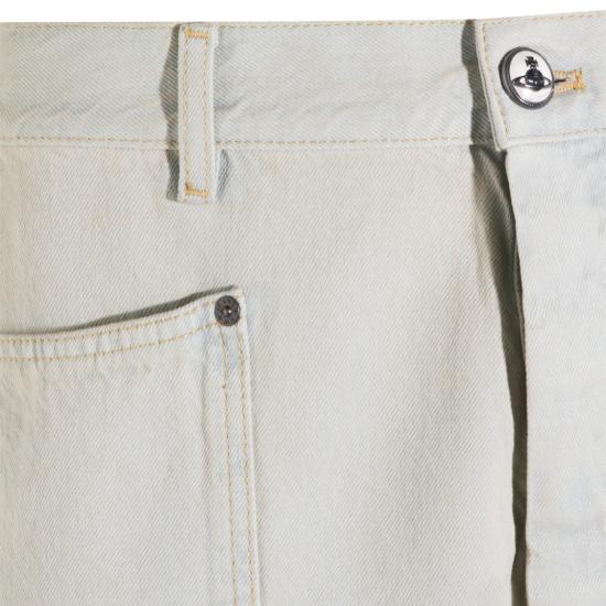 26SS 비비안웨스트우드 로고 패치 5포켓 진 로고 패치 5포켓 진 2802003GW01C1B412 Blue - VIVIENNE WESTWOOD