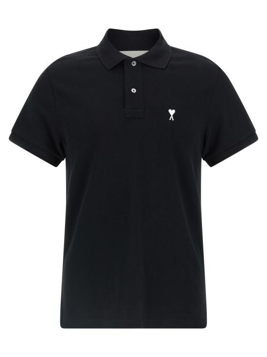 26SS 아미 스몰 하트 로고 폴로 티셔츠 HPL411760045 Black