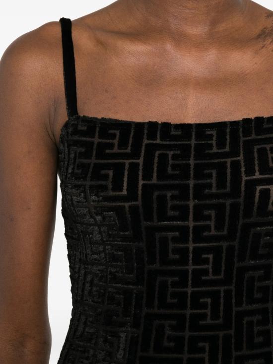 26SS 발망 미디 원피스 GF1RN325JL77 EAP Black - BALMAIN