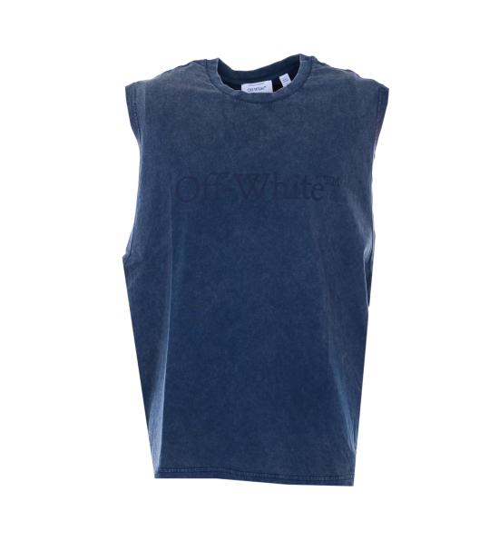 26SS 오프화이트 반팔 티셔츠 OMAC02FS26JER001 4001 Blue