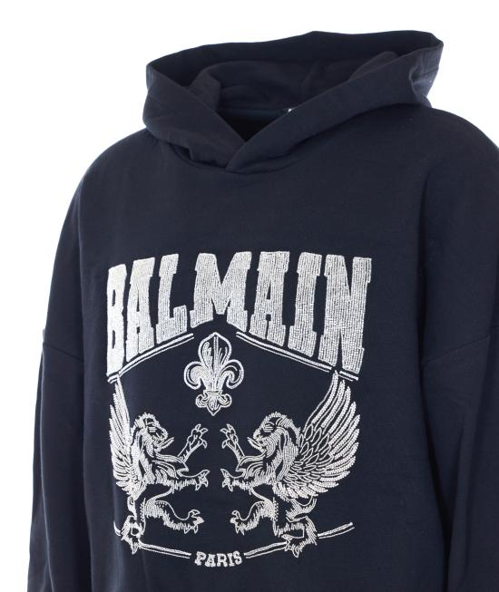 26SS 발망 후드 티셔츠 JT251PD33 EAW Black - BALMAIN