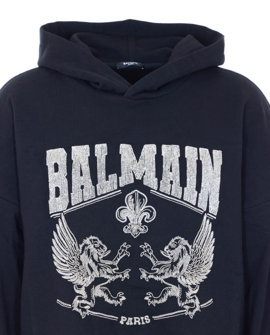 26SS 발망 후드 티셔츠 JT251PD33 EAW Black - BALMAIN