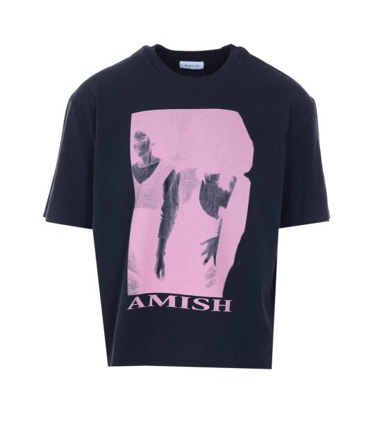 26SS 아미시 반팔 티셔츠 AMU144 CR5805690569 Black