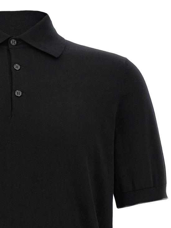 26SS 브루넬로 쿠치넬리 폴로 티셔츠 M29800125CH101 BLACK DOM - BRUNELLO CUCINELLI
