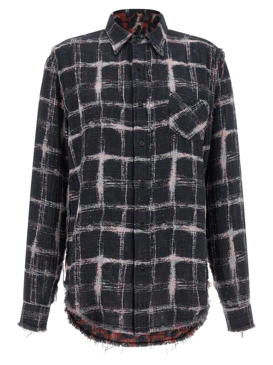 26SS 알13 블라우스 R13WR543R666BBLACKECRUPLAIDWITHREDLEOPARD Multicolor