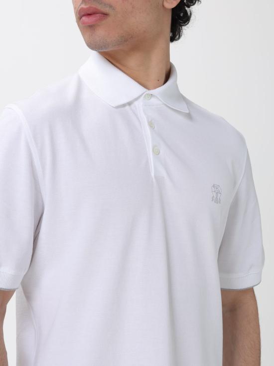 26SS 브루넬로 쿠치넬리 피케 폴로 셔츠 ME8548788 CK640 White - BRUNELLO CUCINELLI