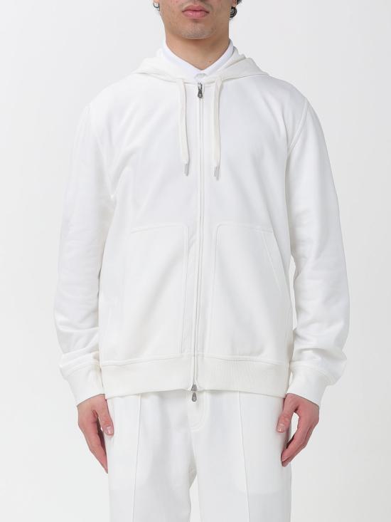26SS 브루넬로 쿠치넬리 테크노 코튼 플리스 후드 집업 MW8639069G C7220 Beige