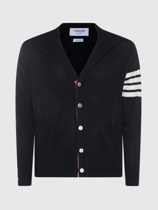 26SS 톰브라운 4바 서스테이너블 파인 메리노 울 클래식 가디건 MKC002AY1014 001 Black - THOM BROWNE