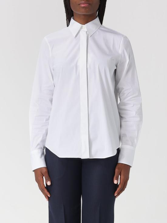 26SS 브루넬로 쿠치넬리 스트레치 코튼 포플린 샤이니 트림 셔츠 M0091MA626 C159 White