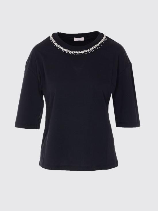 26SS 리우조 반팔 티셔츠 WA6128JS904 P9320 Black 1 - LIU JO