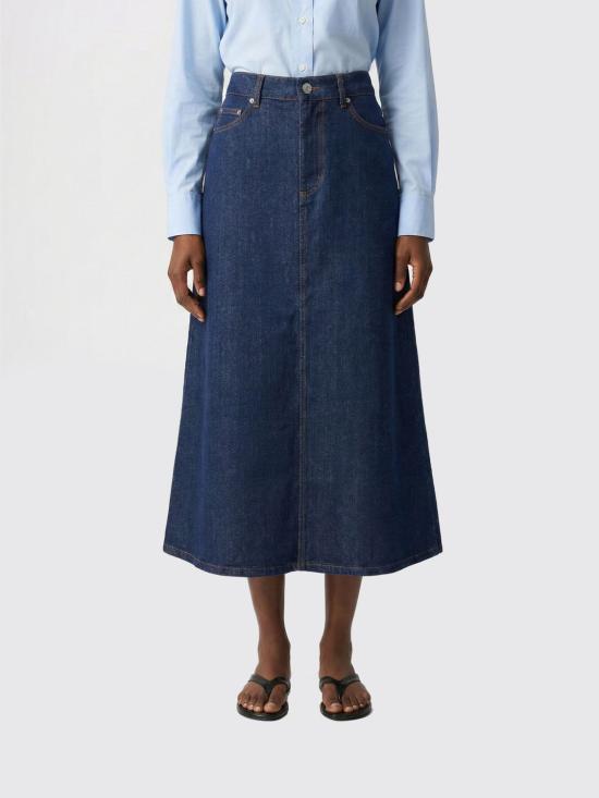 26SS 아미 코튼 롱 스커트 FSK467DE0122 402 Blue