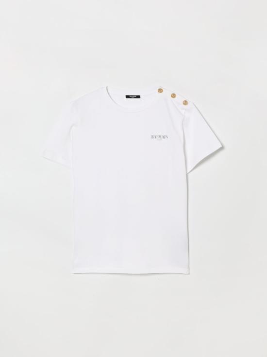 26SS [키즈] 발망 티셔츠 BY8Q21Z3672 100NE White