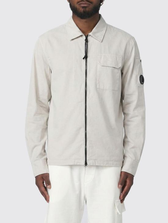 26SS 씨피 컴퍼니 오가닉 개버딘 지퍼 렌즈 오버셔츠 20CMOS705A110143G 904 Dove Grey
