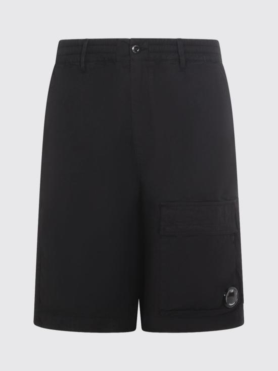 26SS 씨피 컴퍼니 스트레치 사틴 카고 렌즈 쇼츠 20CMBE127A110325G 999 Black - C.P. COMPANY
