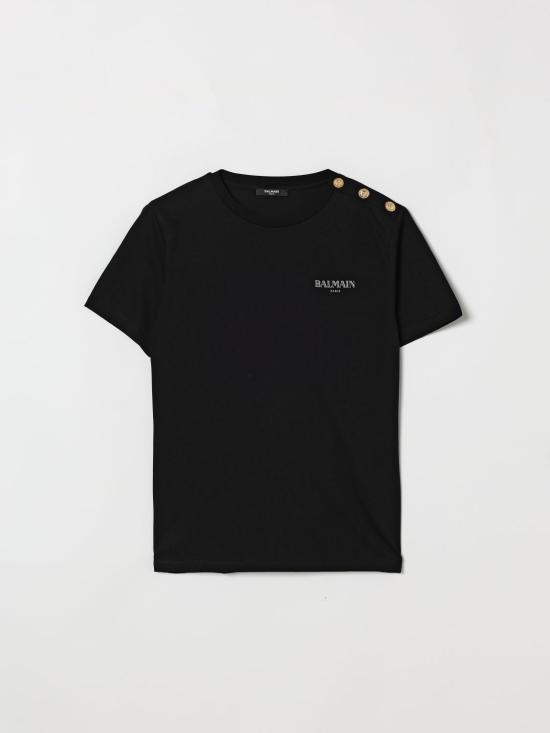 26SS [키즈] 발망 티셔츠 BY8Q21Z3672 930BC Black
