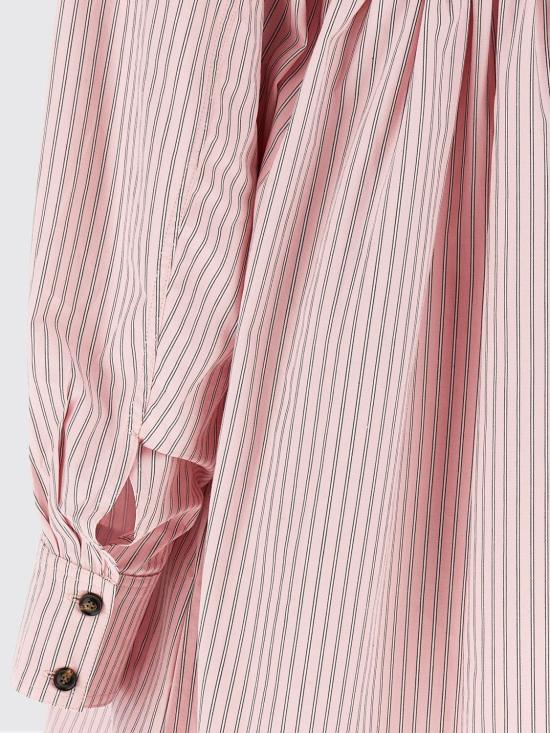 26SS 가니 스트라이프 미니 셔츠 드레스 A1030161 868 Pink - GANNI