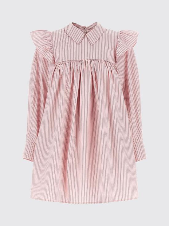 26SS 가니 스트라이프 미니 셔츠 드레스 A1030161 868 Pink - GANNI