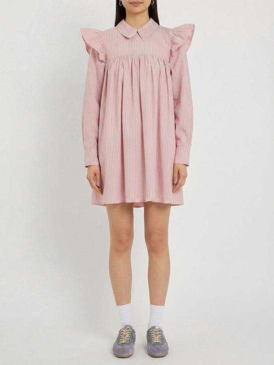 26SS 가니 스트라이프 미니 셔츠 드레스 A1030161 868 Pink