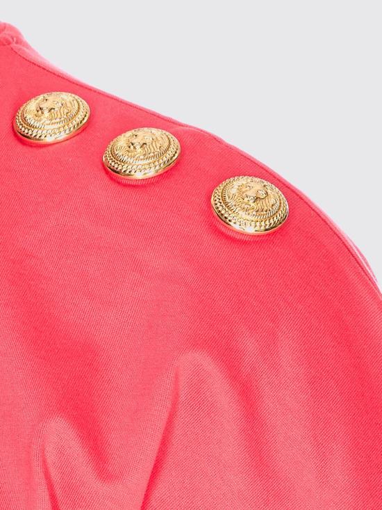 26SS 발망 반팔 티셔츠 GF1EF002BD39 OFW Fuchsia - BALMAIN