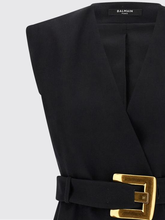 26SS 발망 롱 원피스 GF1R5168WC09 0PA Black - BALMAIN