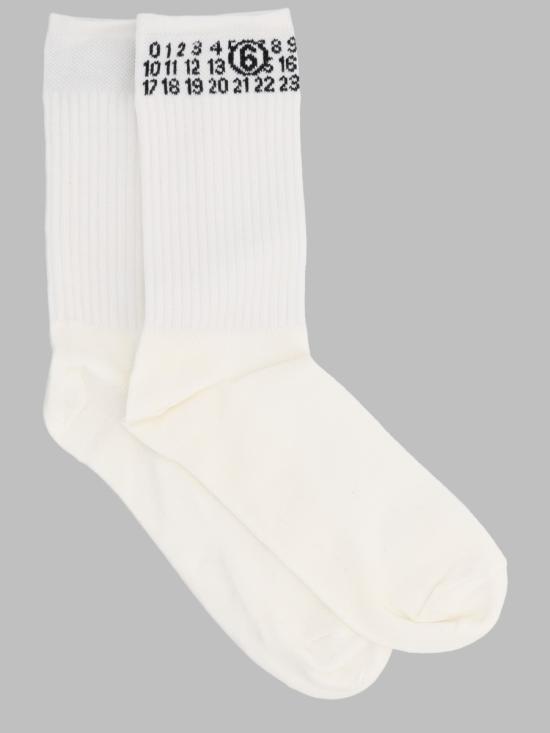 26SS [키즈] MM6 메종마르지엘라 발목 양말 M60571K MM045M6100 WHITE