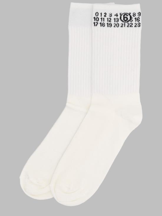 26SS [키즈] MM6 메종마르지엘라 발목 양말 M60571K MM045M6100 WHITE - MM6 MAISON MARGIELA