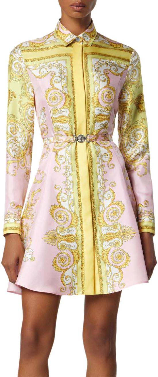 26SS 베르사체 미디 원피스 10189331A171655Y590 YELLOW - VERSACE