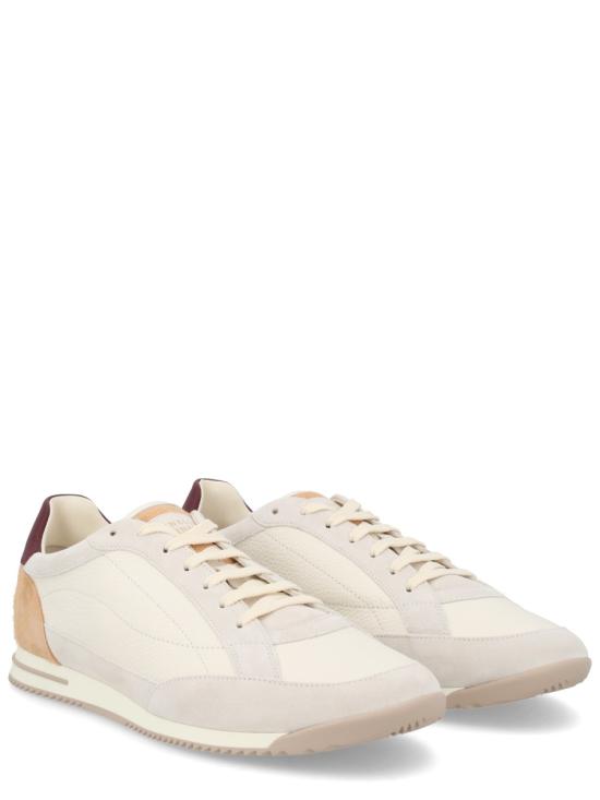 26SS 브루넬로 쿠치넬리 디어스킨 & 스웨이드 스니커즈 MZUKOKA348 CXM48 WHITE - BRUNELLO CUCINELLI