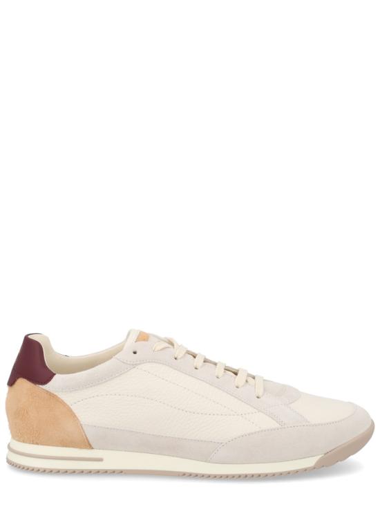 26SS 브루넬로 쿠치넬리 디어스킨 & 스웨이드 스니커즈 MZUKOKA348 CXM48 WHITE