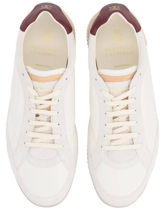 26SS 브루넬로 쿠치넬리 디어스킨 & 스웨이드 스니커즈 MZUKOKA348 CXM48 WHITE - BRUNELLO CUCINELLI