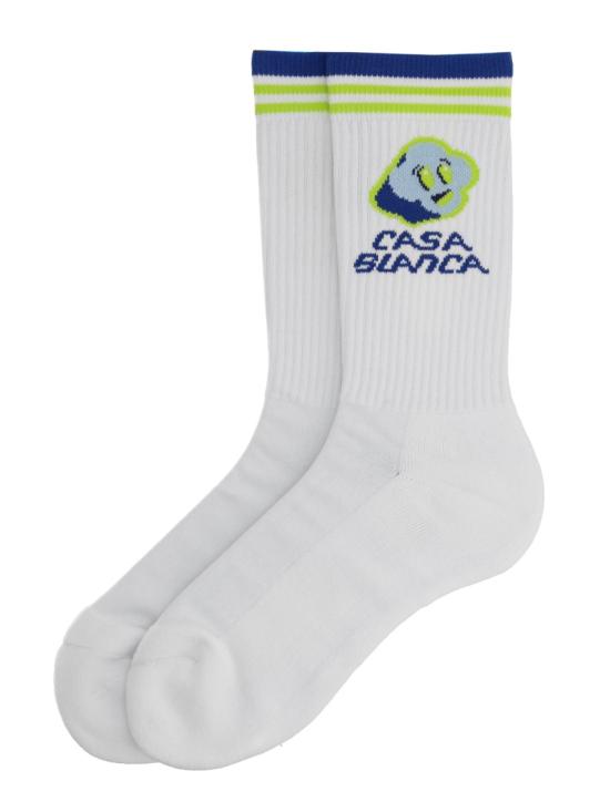 26SS 카사블랑카 양말 A SS26 ACC 010 04WHITE BLUE LIME - CASABLANCA