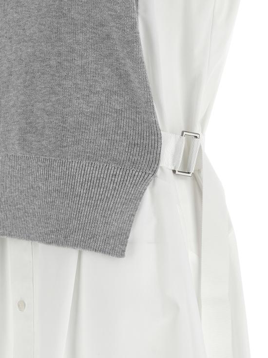 26SS 사카이 미디 원피스 SCW331378 White - SACAI