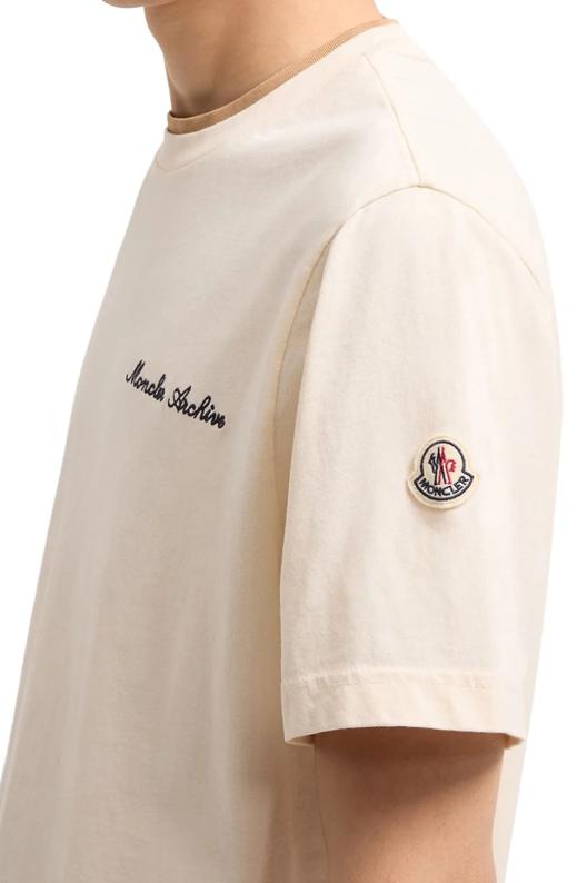 26SS 몽클레어 로고 자수 코튼 티셔츠 L10918C0001589AYY 060 - MONCLER