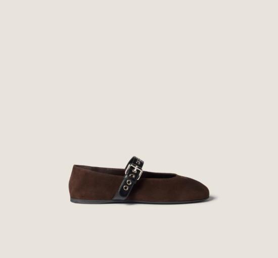 26SS 미우미우 스웨이드 발레리나 5F625EF005008 F0003 MORO - MIU MIU