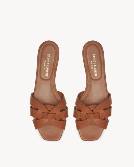 26SS 생로랑 스무스 레더 트리뷰트 플랫 뮬 571952BDA00 2206 AMBRA