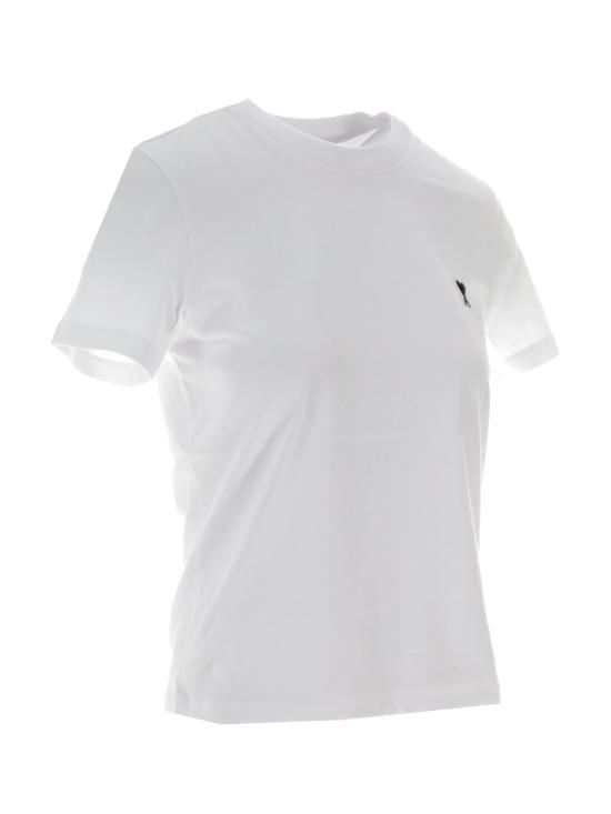 26SS 아미 스몰 하트 로고 코튼 크롭 티셔츠 FTS347724 100 BLANC - AMI