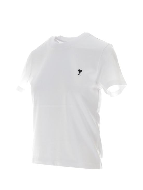 26SS 아미 스몰 하트 로고 코튼 크롭 티셔츠 FTS347724 100 BLANC - AMI