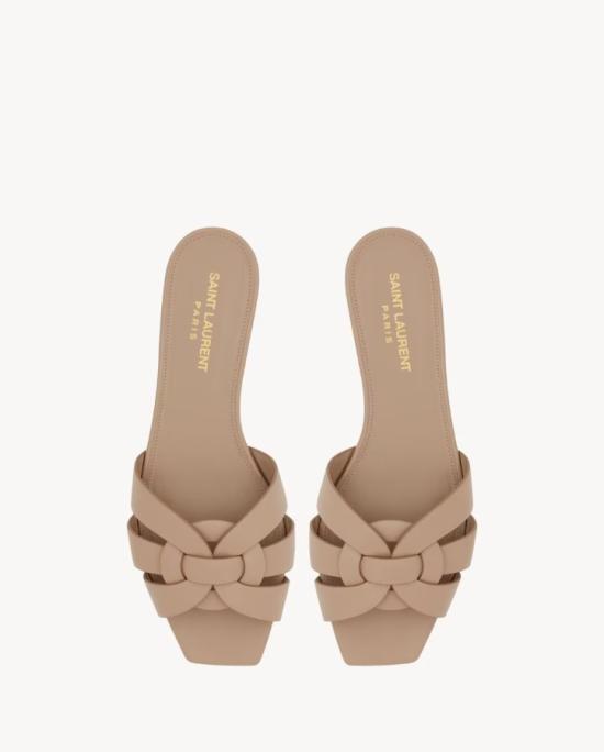 26SS 생로랑 스무스 레더 트리뷰트 뮬 572761AAAAH 2721 DARK BEIGE