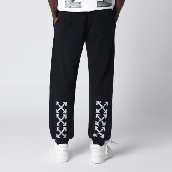 26SS 오프화이트 스트레이트 팬츠 OMCH057S26FLE003 0001 BLACK - OFF WHITE