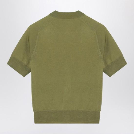 26SS 아미 스몰 하트 로고 울 숏슬리브 가디건 FKC387KN0039 A091 GREEN - AMI